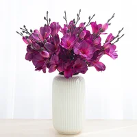 Silk Autumn Magnolia 5 Forks 20 Heads Artificial Flowers Gladiolus Home Decor Vase Floral Fake Christmas Wedding Accessories 5