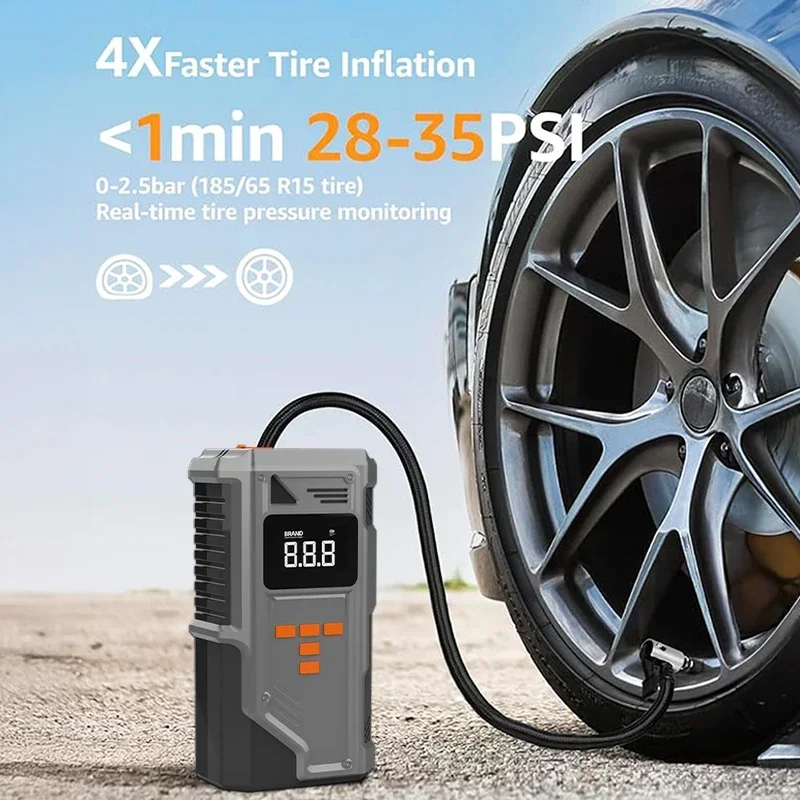 JKUOO Gen 2 Car Jump Starter Air Compressor & Power Bank Portable Battery Booster Electric Motorcycle Air Pump Air Pump Battery Charger