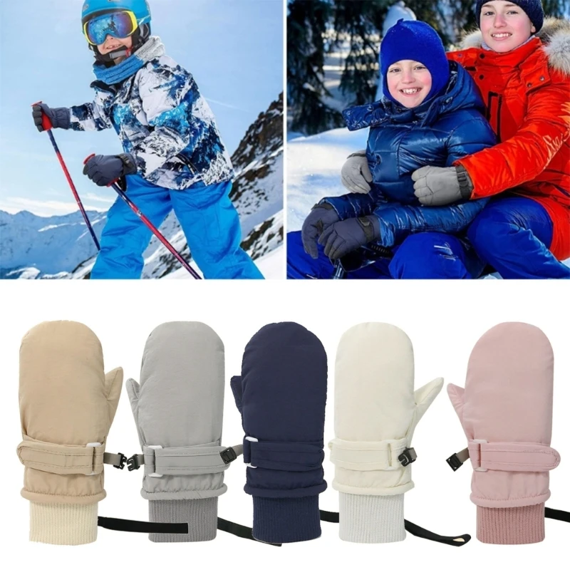 Baby Girls Boys Winter Ski Gloves Fleece Lining Gloves for Warmth Anti Lost String Design Perfect Christmas Present G99C 2