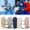 Baby Girls Boys Winter Ski Gloves Fleece Lining Gloves for Warmth Anti Lost String Design Perfect Christmas Present G99C 2