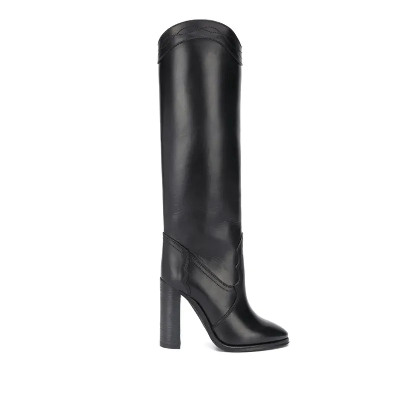 

Autumn and Winter Fashion Thick Heel Long Tube Women's Boots European and American Large Knee Length Catwalk Fashion Boots