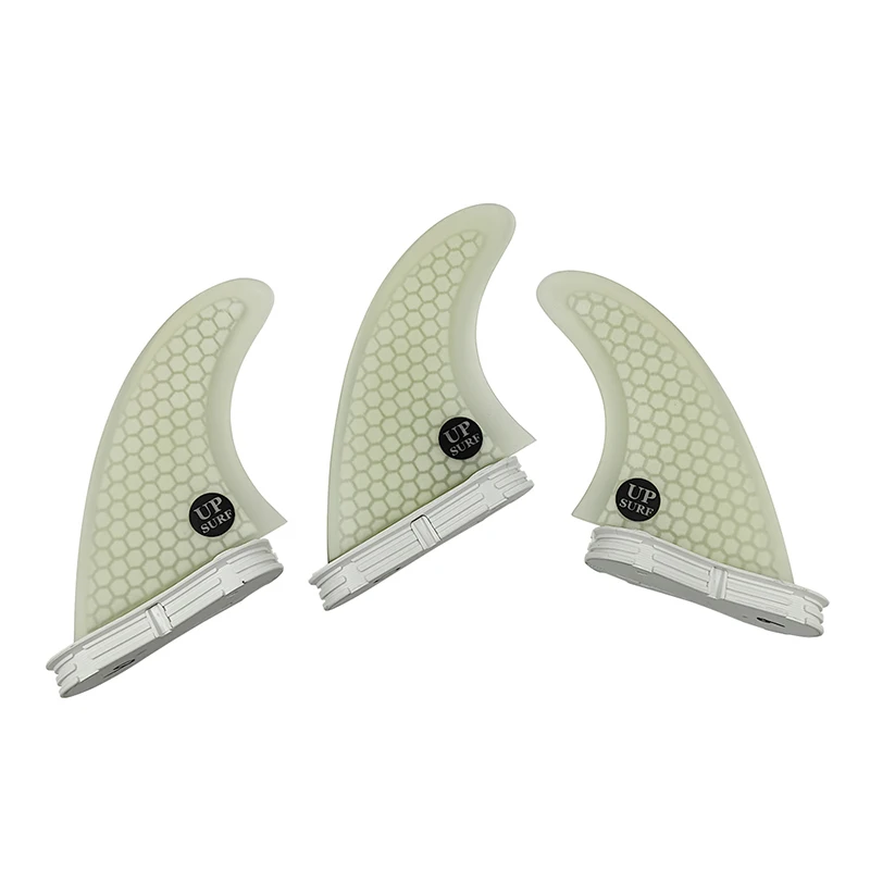 Surf Fins UPSURF FCS 2 Quilhas 3pcs per set High Quality G5 White Color Honeycomb Fiberglass Tail Surfboard Thrusters