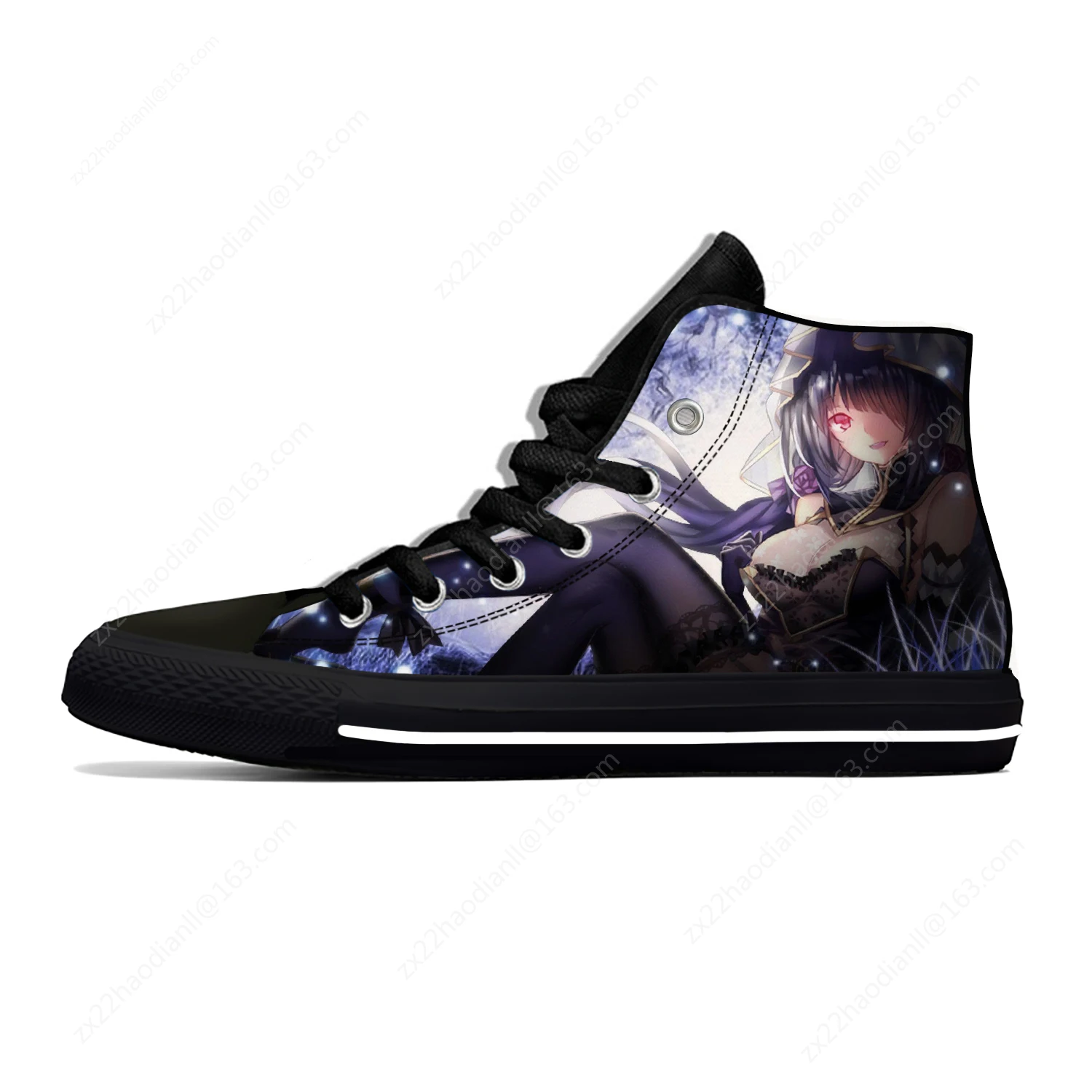Anime Date A Live Tokisaki Kurumi Casual Cloth Fashion 3D Print High Top Canvas Shoes Men Women Lightweight Breathable Sneakers