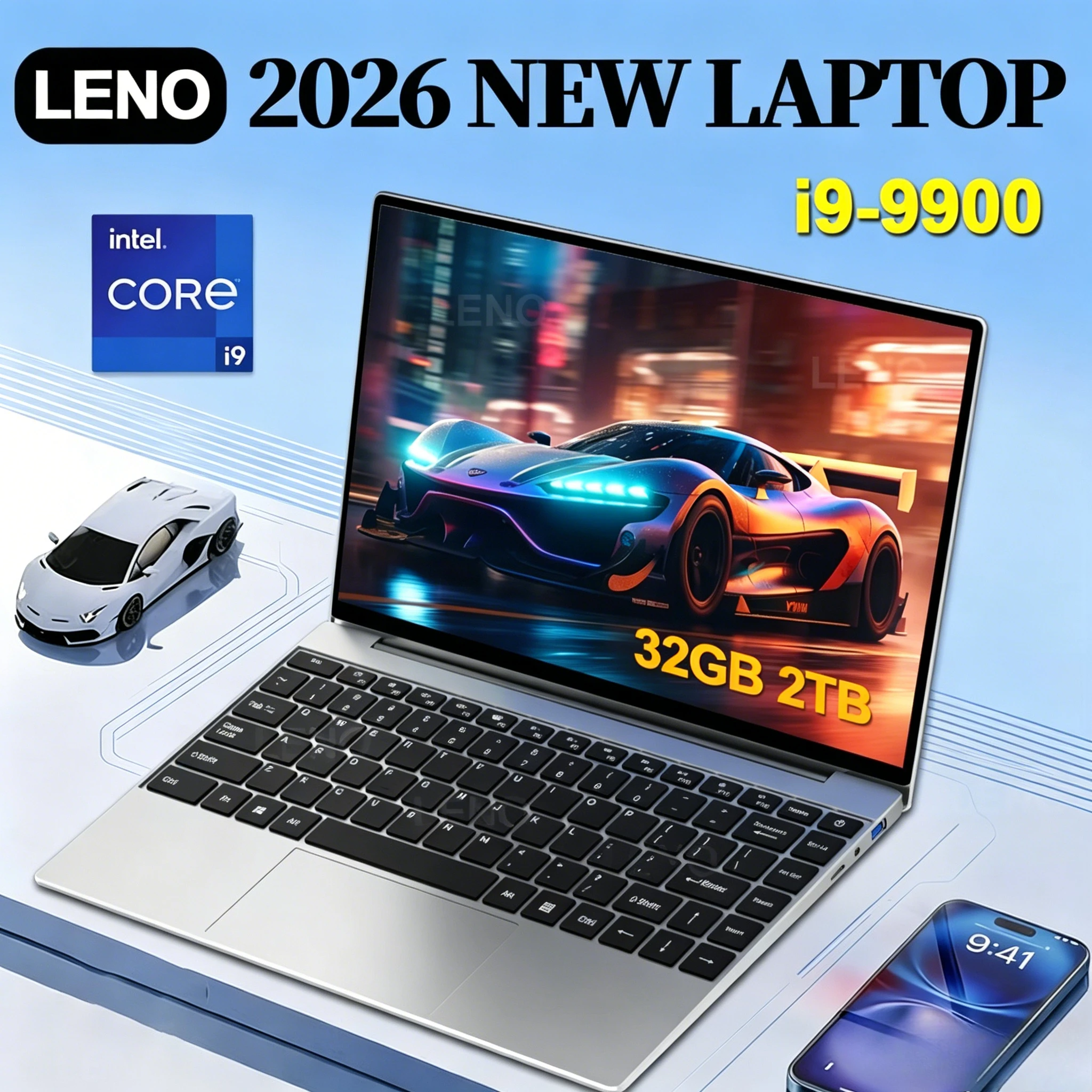 2026 레노 14.1인치 노트북 인텔 코어 i9-9900 32GB 2TB 게이밍 컴퓨터 ..