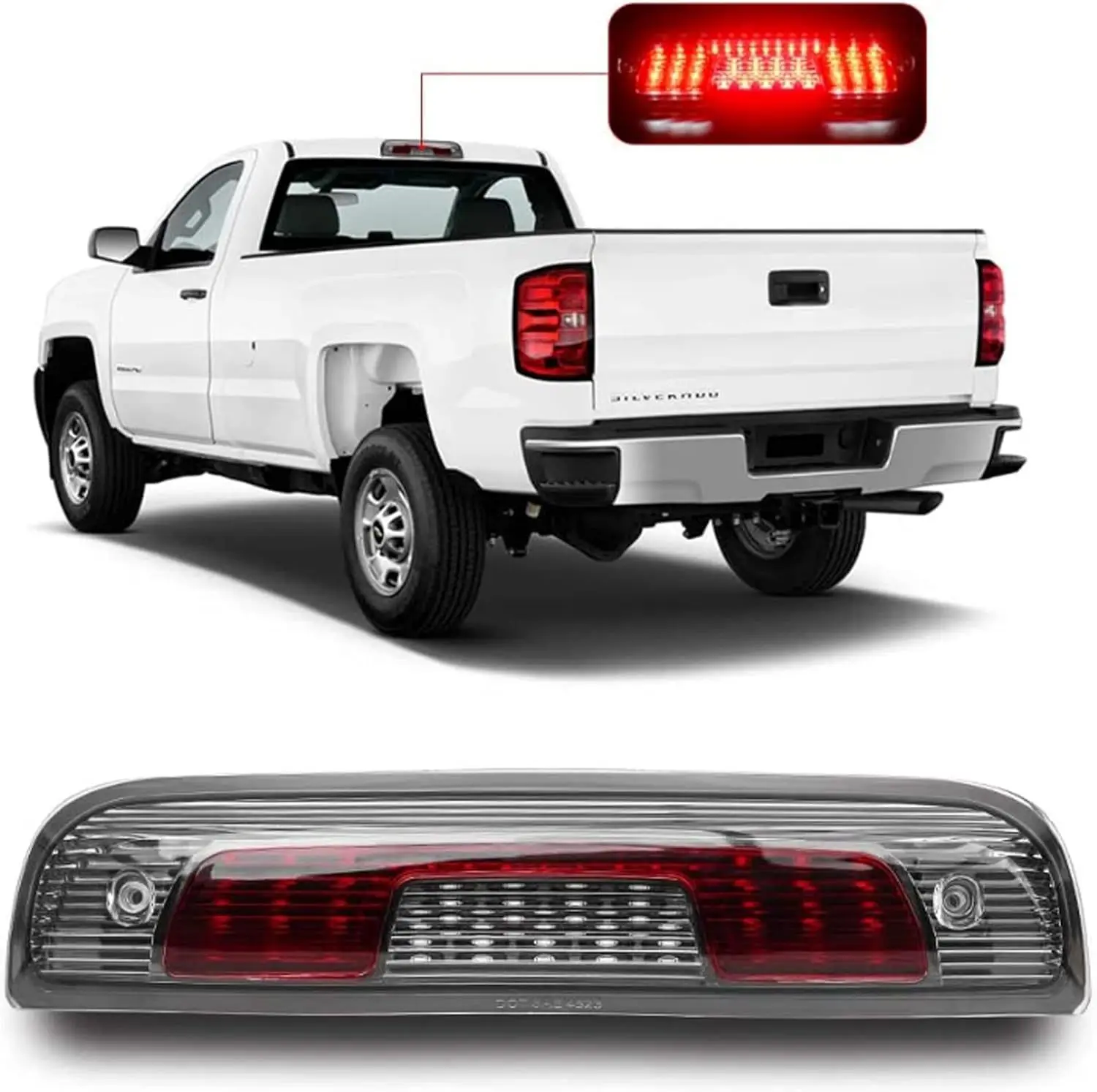 LED Third 3rd Brake Light Fr 07-14 Chevy Silverado GMC Sierra 1500 2500HD 3500HD - Foto 11