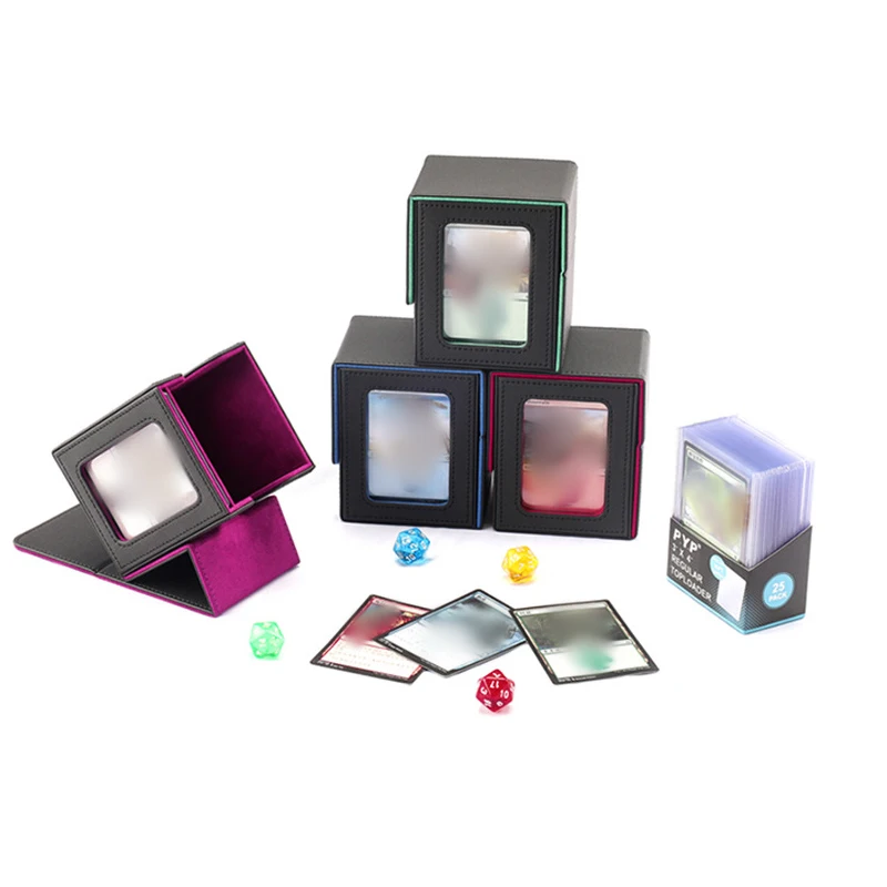 Premium Card Deck Box with Display Window and Magnetic Closure - Holds 120+ Sleeved Cards