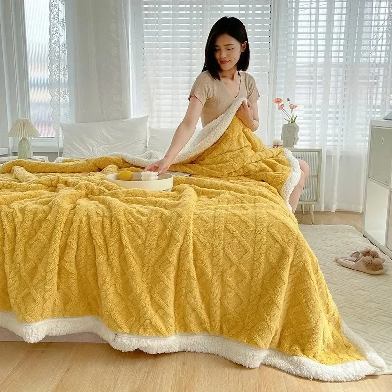 Wool Cotton Blanket Lambswool Coral Flannel Sofa Cover Nap Office Shawl Air Conditioning Small Blankets
