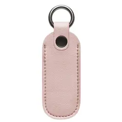 Colorful Leather USB Flash Drive Protective Pouch with Key Ring Holder (Pink)