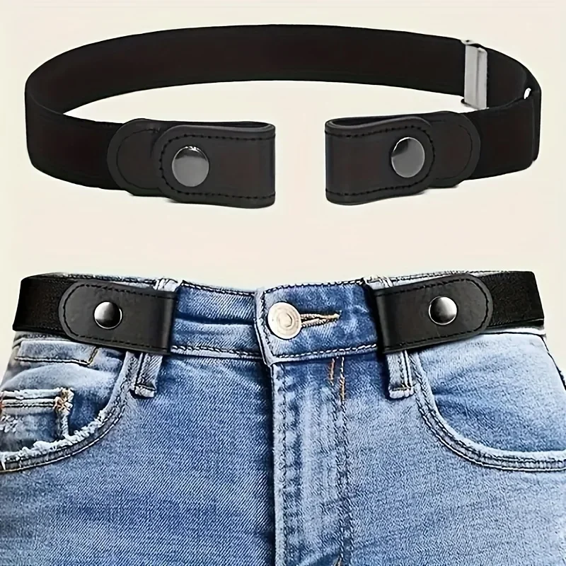 Buckle-Free Elastic Waist Belt for Jeans and Dresses - No Bulge, No Hassle
