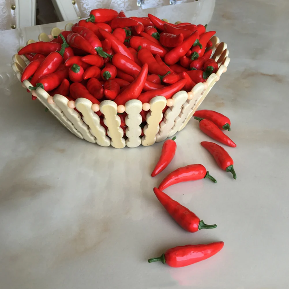 Simulation Chili Artificial Vegetable Decorative Food Model for Store Display 36Pcs
