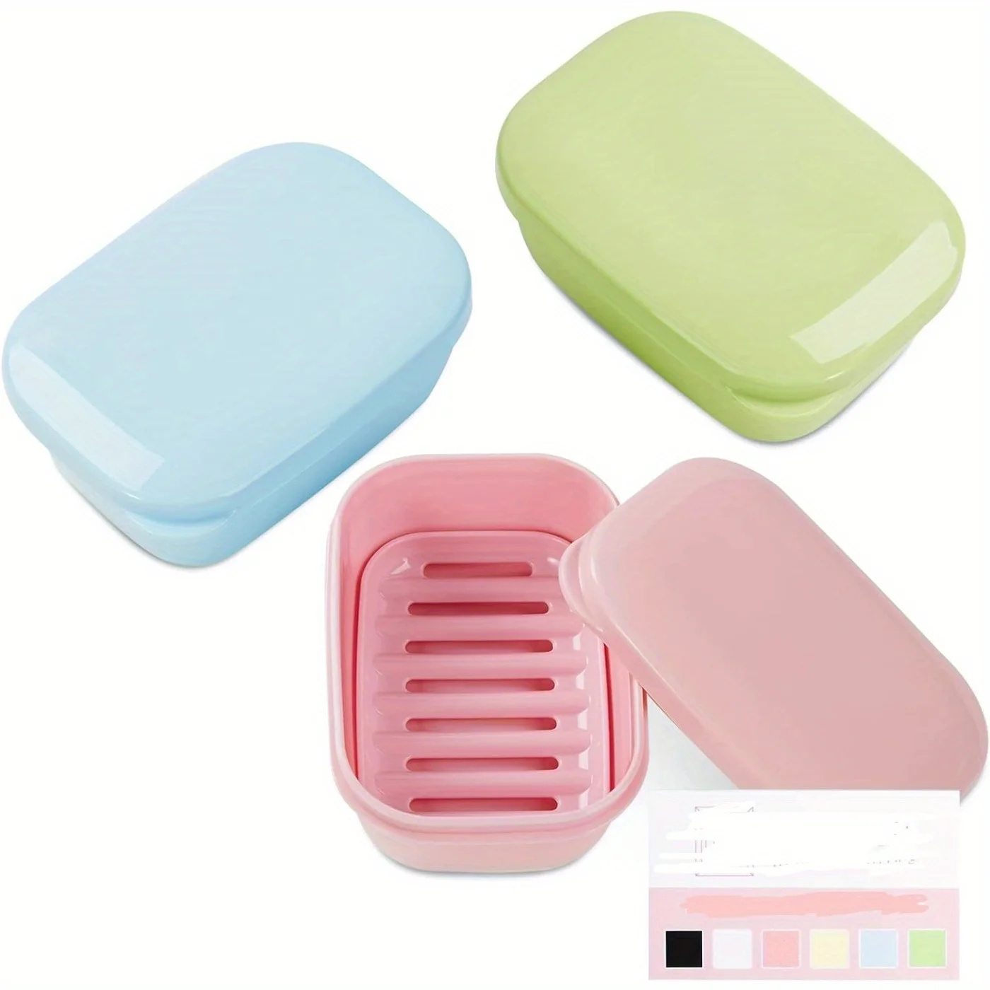 Soap Holder 3 Pcs Travel Soap Container, Portable Bar Soap Case, Leakproof Soap Box, Soap Dishes for Traveling, Camping, Gym