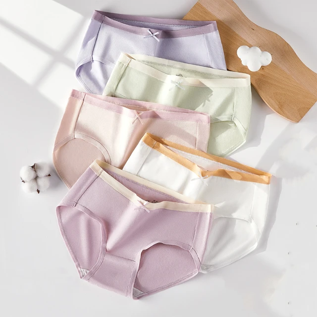 5 Pcs/set Women's Panties Soft Cotton Breathable Briefs Women Sexy