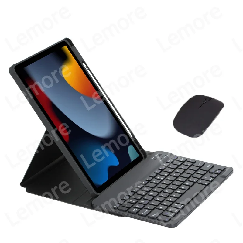 360-Degree Rotating Acrylic Keyboard Case with Pencil Slot