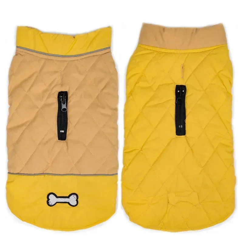 thumbnail image 1 of Abrigo de invierno, chaleco pequeño, impermeable, mediano y grande, para mascotas, bulldog, labrador, chaqueta francesa, ropa cálida, disfraces para perros, 1 of 5