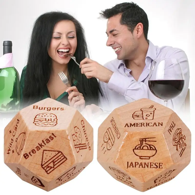 

NEW 1PCS Food Decision Dice Fun Dating Gift for Couples 12-Sided Design for Valentine's day Christmas Anniversary Halloween