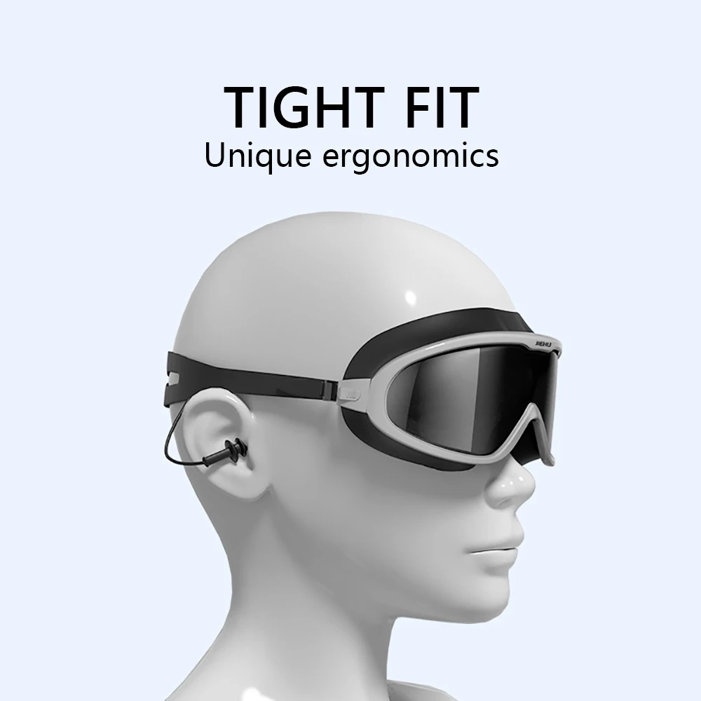 Professional Swimming Goggles Men Women Adults Earplugs Anti-fog HD Big Frame Swimming Glasses UV400 Diving Water Sports Eyewear 4