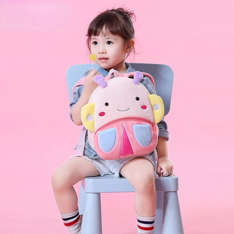 Cartoon Animal Backpack for Boy and Girl Market Source Backpack Kindergarten Plush Backpack Children's Bag Bee Rabbit Cat Pig