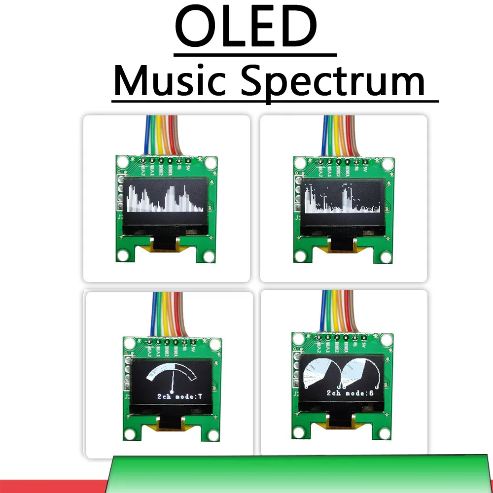 0.96 Oled Music Spectrum Display Analyzer Audio Atmosphere Light Amplifier Indicatore Di Livello Analizzatore Di Ritmo Vu Meter
