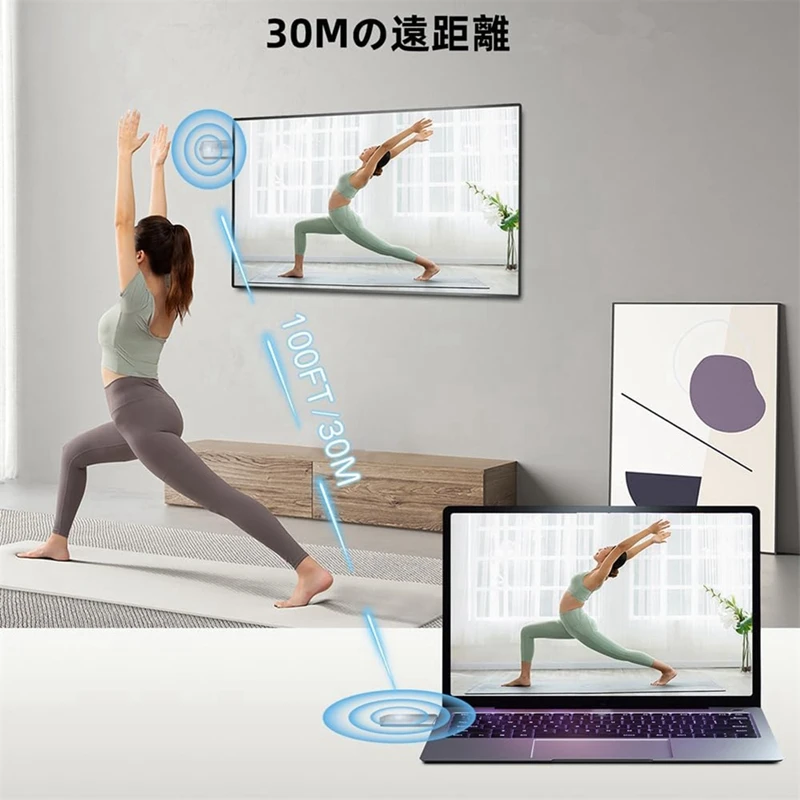 무선 호환 송신기 및 리시버 전송 동글 어댑터, PC, 카메라, TV, 프로젝터용, 1080P, 5Ghz, 30M