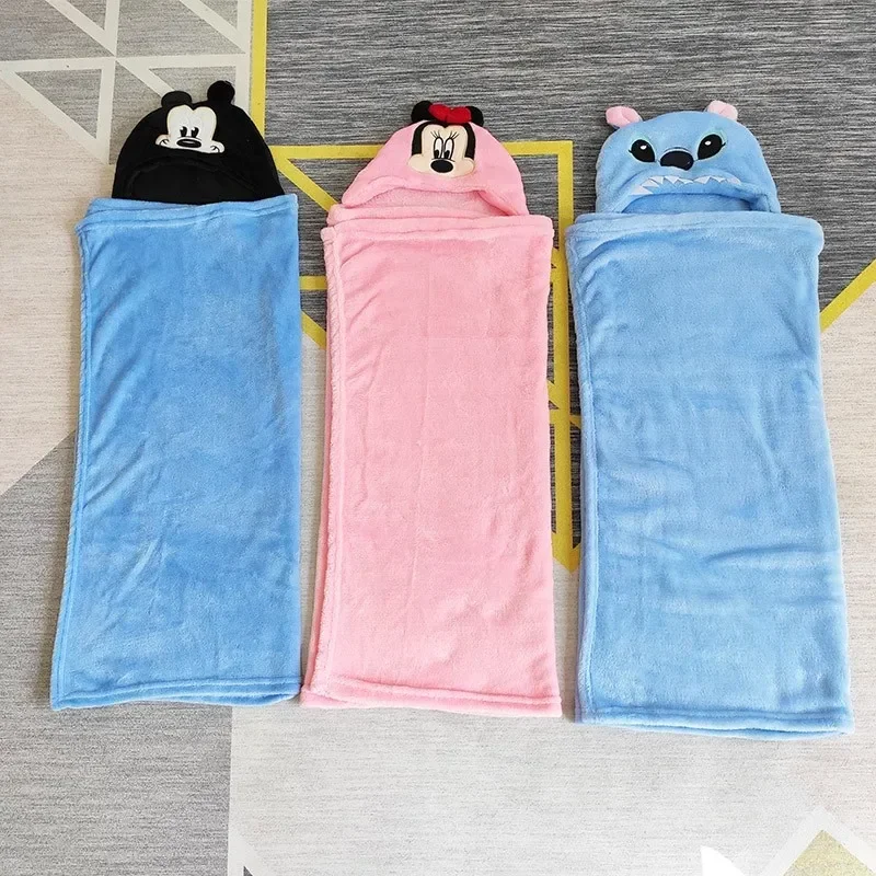 Anime Baby Bathrobe Bath Blankets Cute Hello Kitty Stitch Minnie Mouse Cartoon Shape Child Kids Hooded Cloak