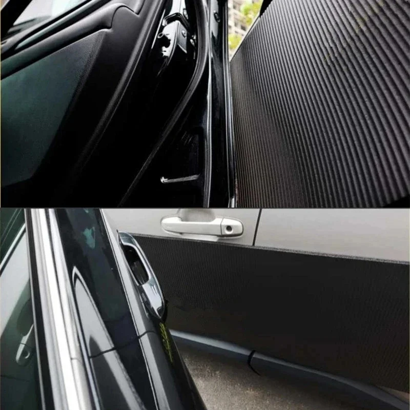 Black Car Door Protector Adhesive-Free/Magnetic Body Side Edge Guard Decorative Anti-scratch Protection Pad Stickers Multi Size