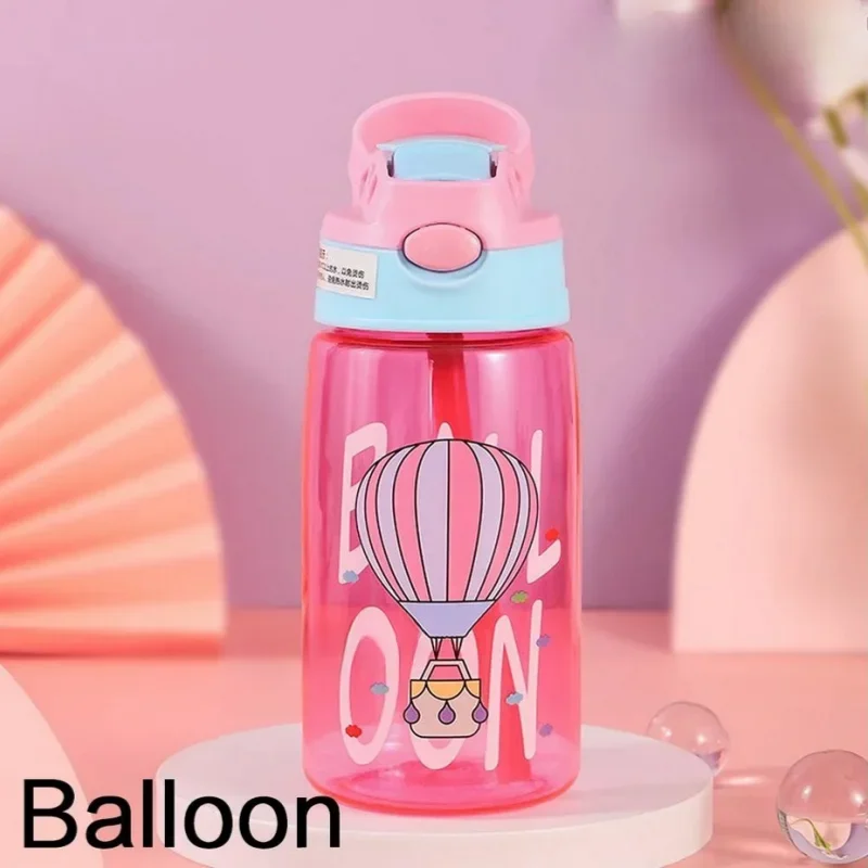 1pc Kids Water Sippy Cup With Straw And Handle Kid's Water Bottle Portable Creative Adult Male And Female Student Baby Cute Cup