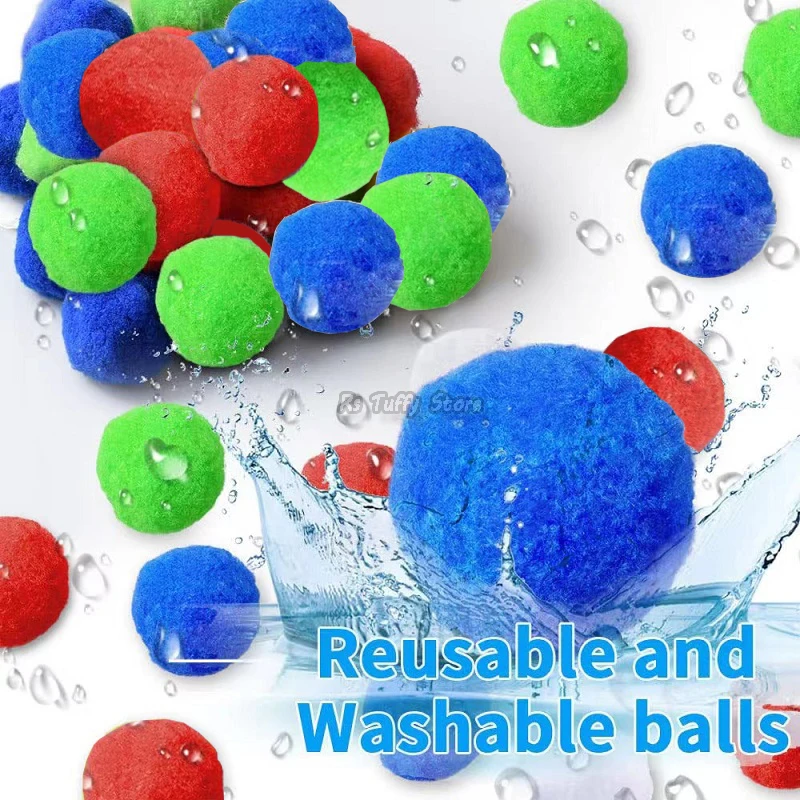 Reusable Waterballoon Cotton Absorbent Ball Outdoor Toy for Kids Pool Beach Bomb Balls Summer Water Battle Anti Stress Game Gift