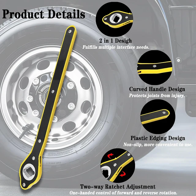 Universal Car Mounted Crank Handle Accessories with Car Tools Jack Handle Lever Labor-saving Wrench Tool 5