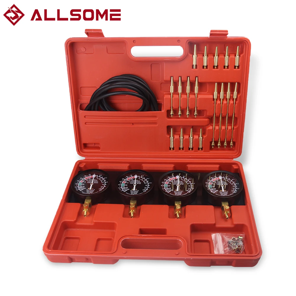 ALLSOME Carburetor Vacuum Synchronizer Gauges Tool Kit 4 Gauge GS CB KZ XS