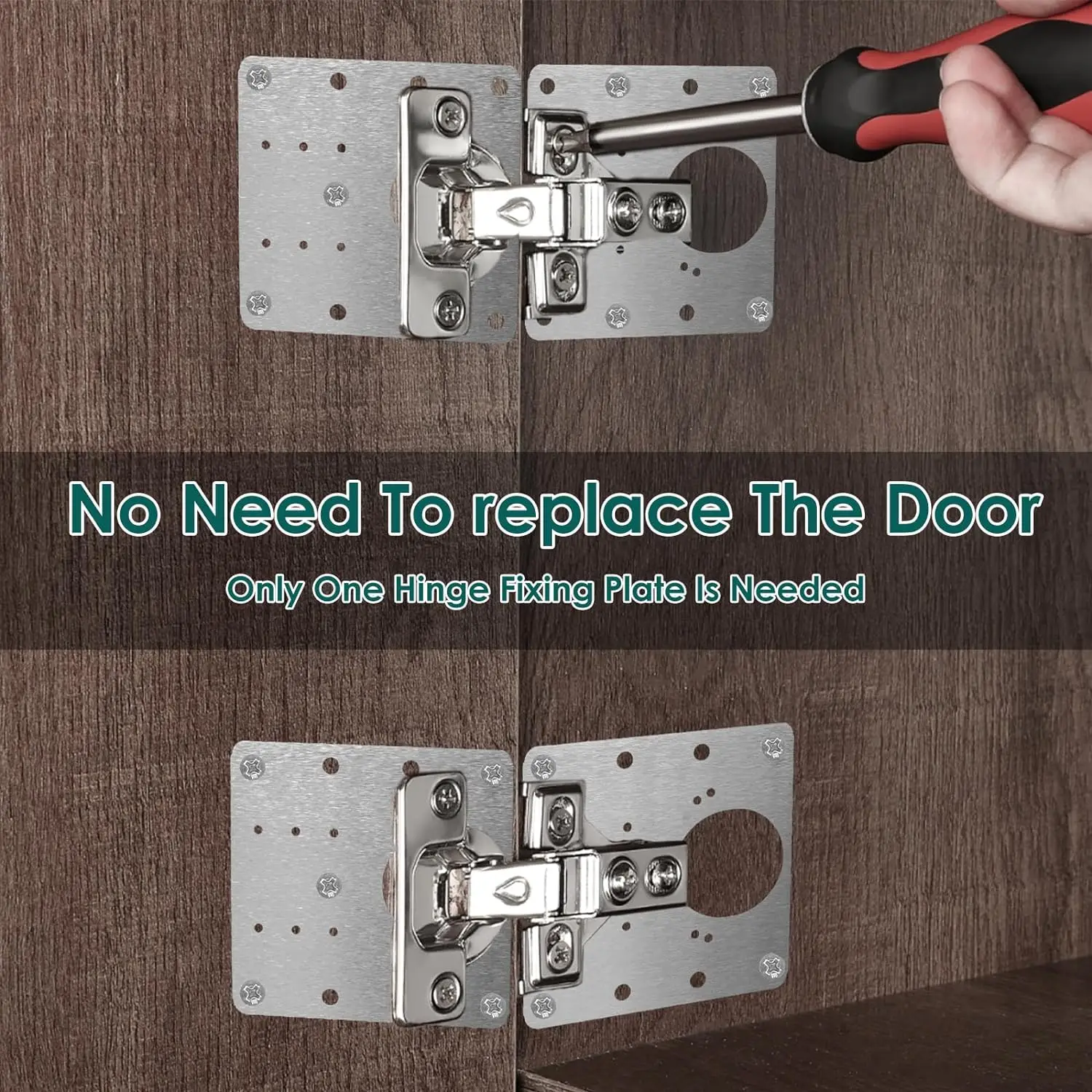 2/4Pcs Hinge Repair Plate Kit Kitchen Cupboard Door Cabinet Hinge Mounting Connection Plate with Holes Flat Fixing Brace Bracket hinge repair plates