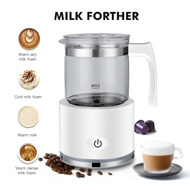 Creative Household Electric Milk Foaming Machine Glass Modeling Automatic Heating And Stirring Milk Foaming Fancy Coffee Machine 2