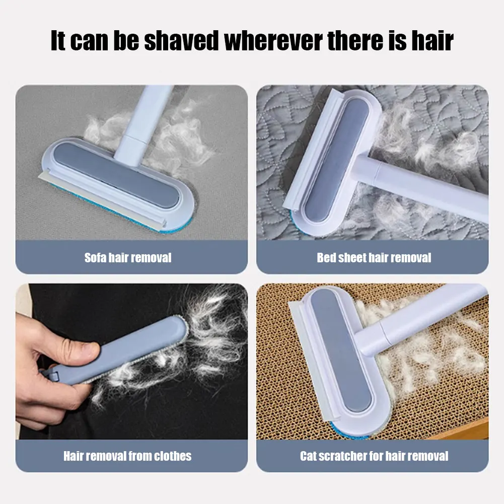 Multifunctional Pet Hair Remover Brush Long Handle Window Cleaning Brush Pet Fur Cleaning Tool Manual Cat Dog Hair Remover Brush
