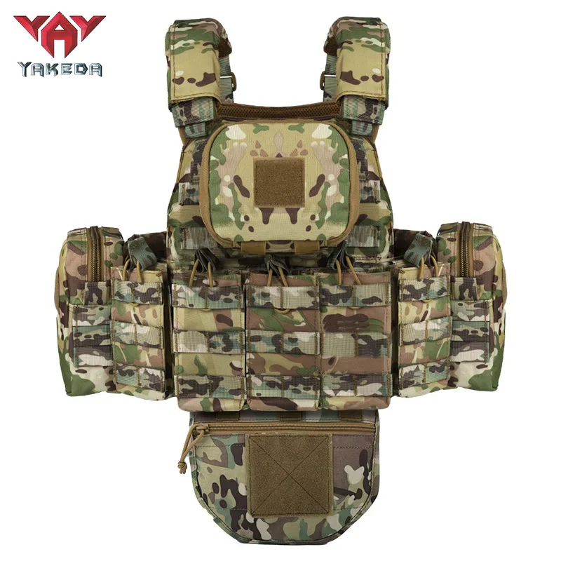 

YAKEDA Tactical Vest Outdoor Camouflage Multifunctional Military Vest Hunting Equipment Adjustable Tactical Vest CS Simulation