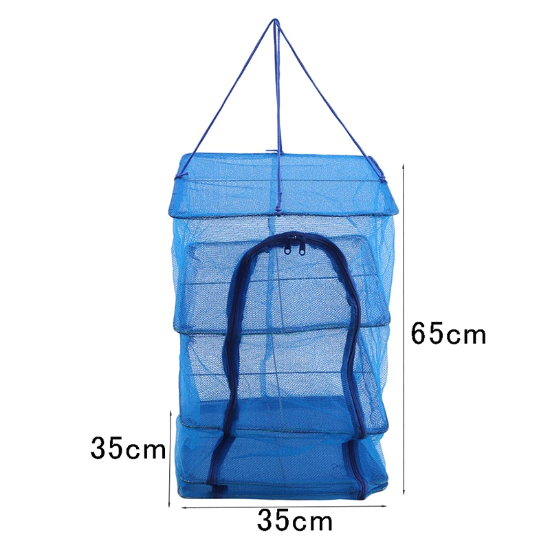 Drying Fishing Net Foldable Hanging Vegetable Fish Dishes Dryer Bag Hanger Fish Fishing Flowers Buds Plants Organizer 3 Layers 6
