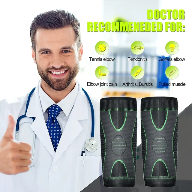 Elbow Compression Sleeves for Tennis & Golfer's Elbow Support