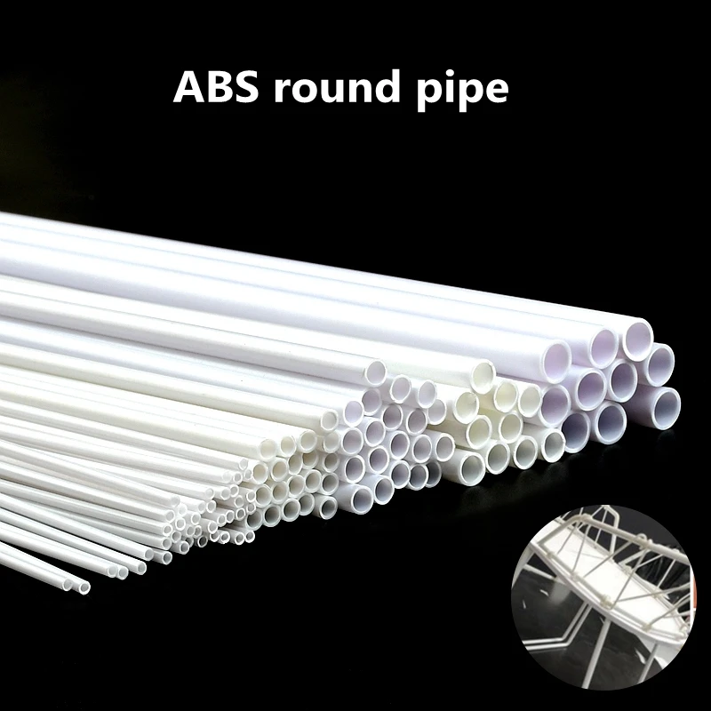 5~50PCS ABS Round Tube Plastic Hollow Tube Diameter 2/3/4/5/6/8/10/12mm DIY Handmade Sand Table Material Model Building