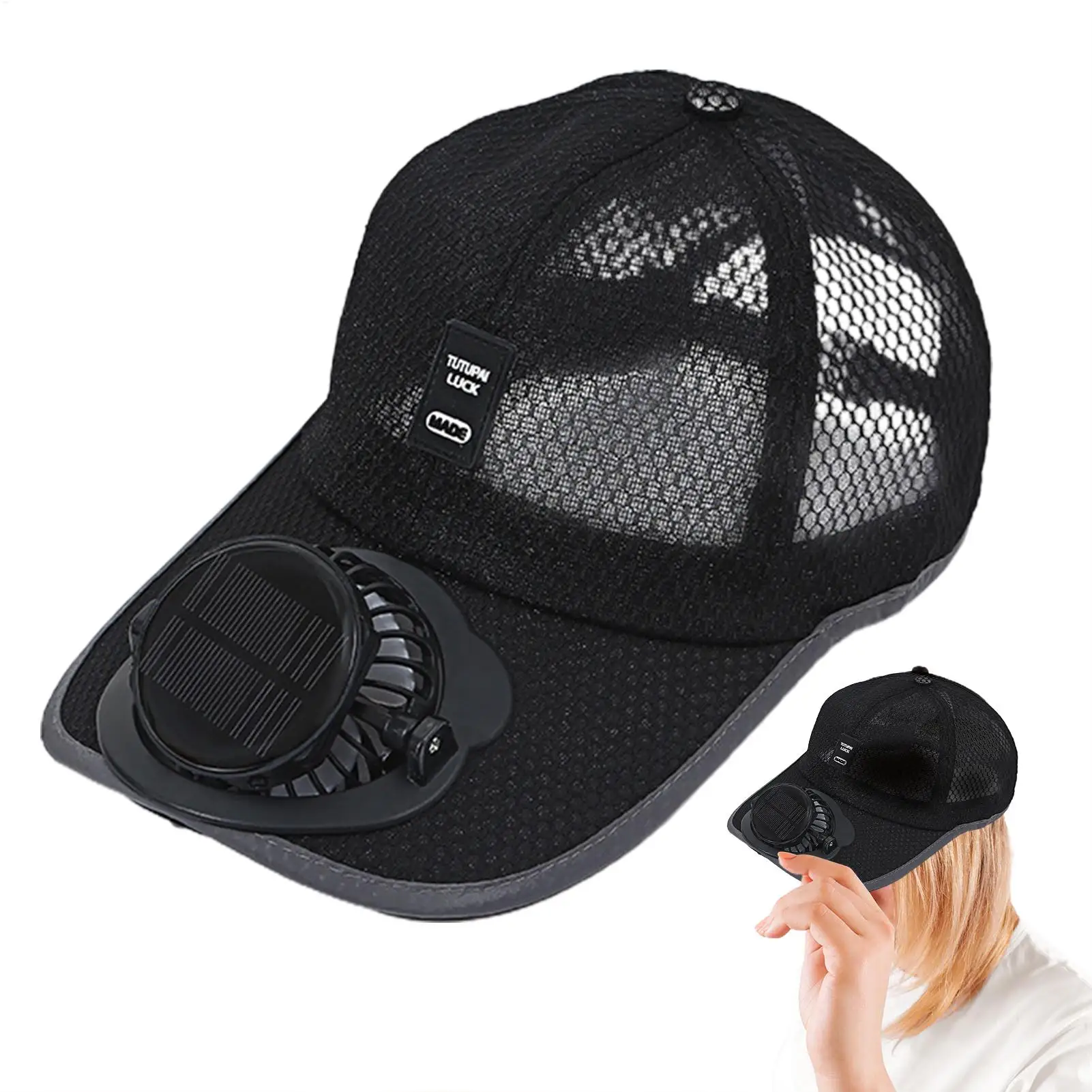 gorra con ventilador, sombrero con protección solar para exteriores, ventilador recargable por USB, gorras de béisbol, protector solar de verano, 1 ud. &raquo; gorra con ventilador