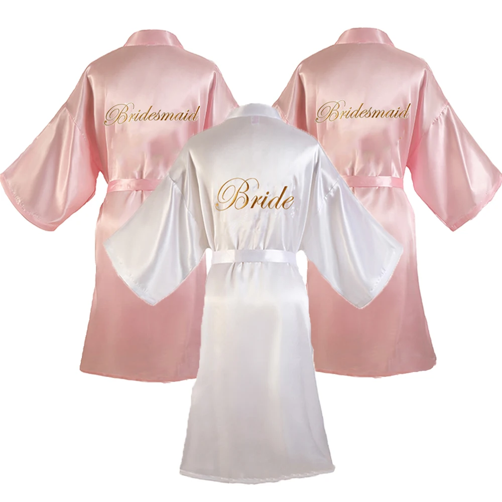 WeddingPartyTeamBrideRobesEmbroideredBridesmaidGiftNightDress