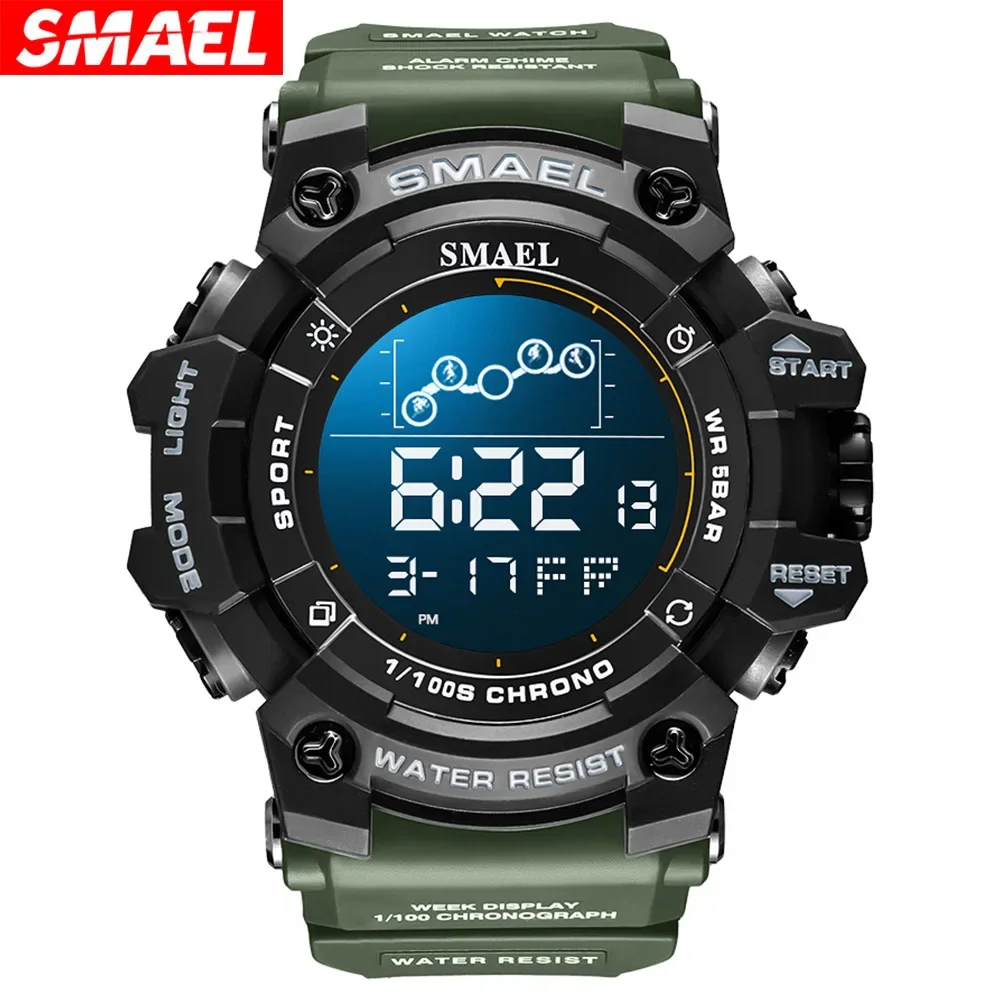 SMAEL Electronic Wristwatches Sport Watches For Men Chronograph Waterproof LED Digital Watch Military relogios masculino reloj