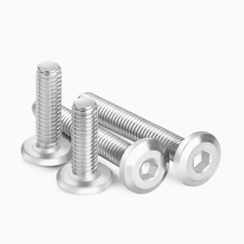 304 Stainless Steel Chamfered Hexagon Beveled Flat Round Head Internal Hexagon Screws M6 M8 Furniture Lengthened Bolts