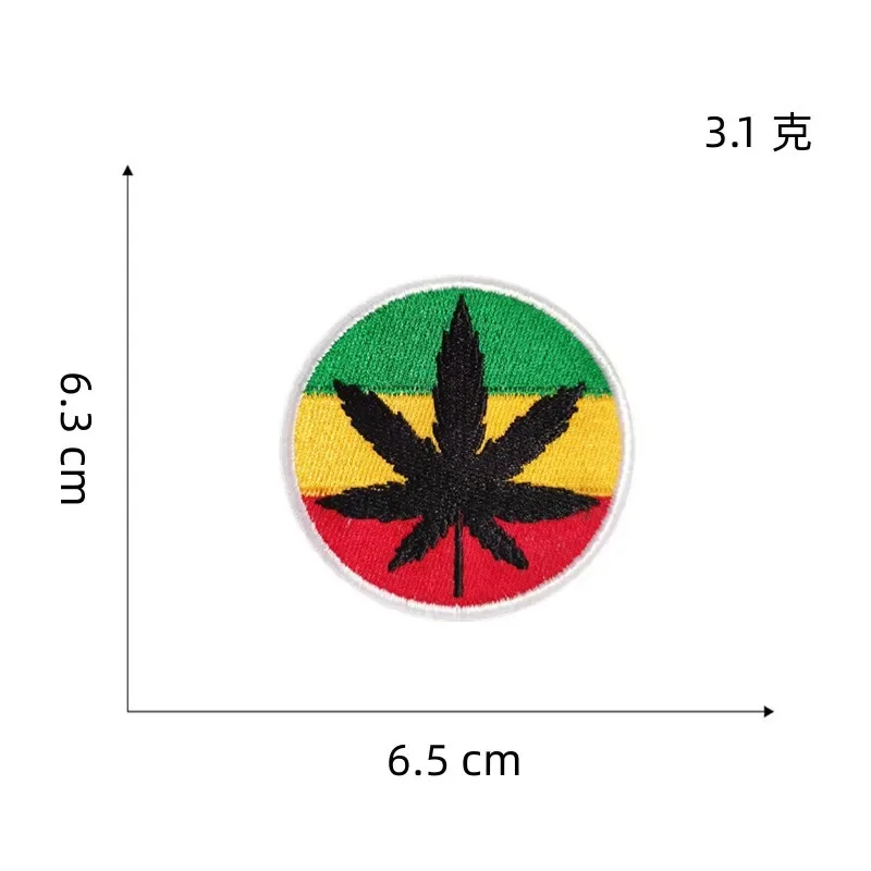 Green Leaf Embroidered Badge Unicorn Dreamcatcher Creative Cloth Appliques Smoking Zone Sign Happy 420 Iron on Patch Made embroidered patches clothing patches