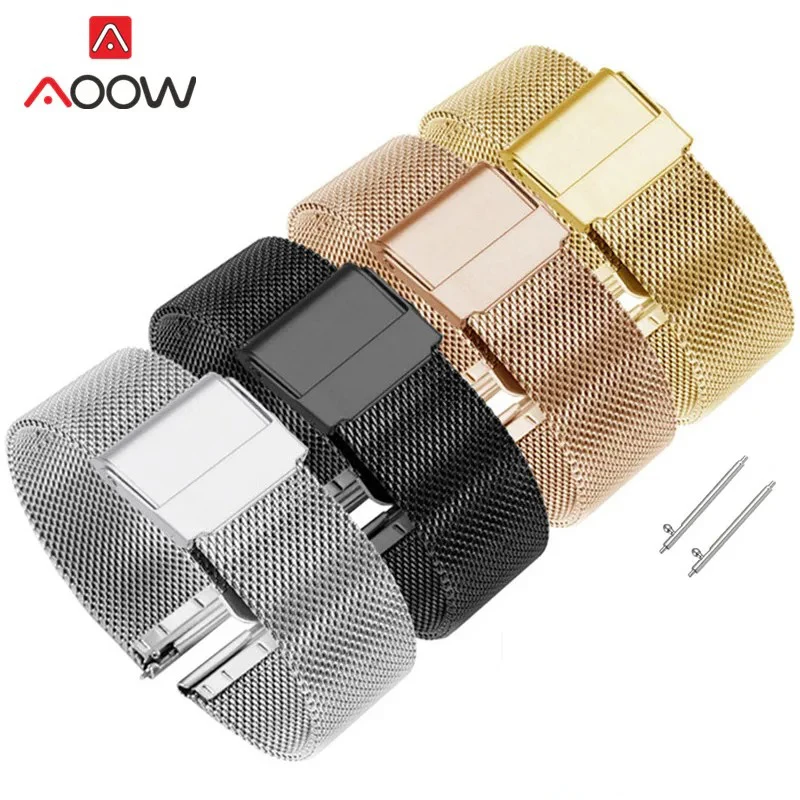 Elegant Stainless Steel Mesh Milanese Loop Watch Band - Quick Release Strap