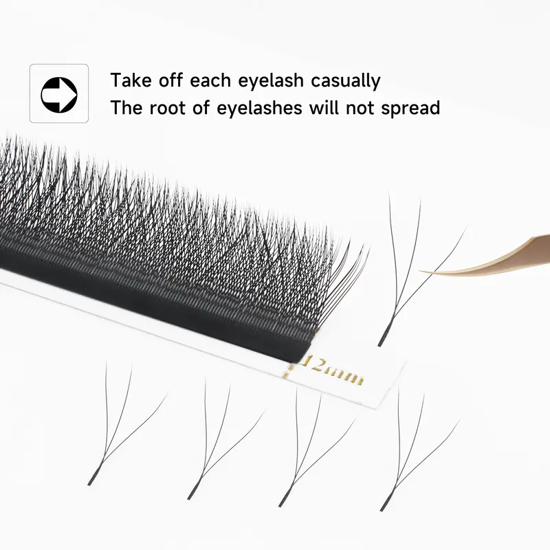 XIUSUZAKI W Shaped Bloom 2D 3D 4D 5D 6D 7D 8D Automatic Flowering Premade Fans Eyelashes Extensions Natural yy Individual Lashes - Image 3