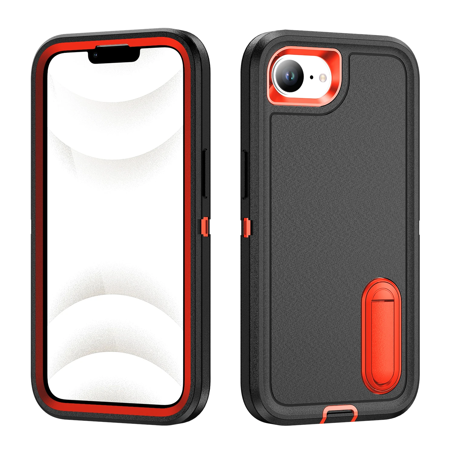 Heavy Duty Shockproof Kickstand Matte Dual-Layer Hard Back Case Cover