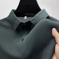Polo décontracté à manches courtes pour hommes, chemise d'affaires, haut polyvalent, respirant, confortable, été, document solide, Sophia Flower, mode, nouveau 2