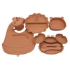 Meal Bib Pumpkin Divided Plate Baby Suction Cup Self-Feeding Eating Training Bowl Complementary Tableware Set 5