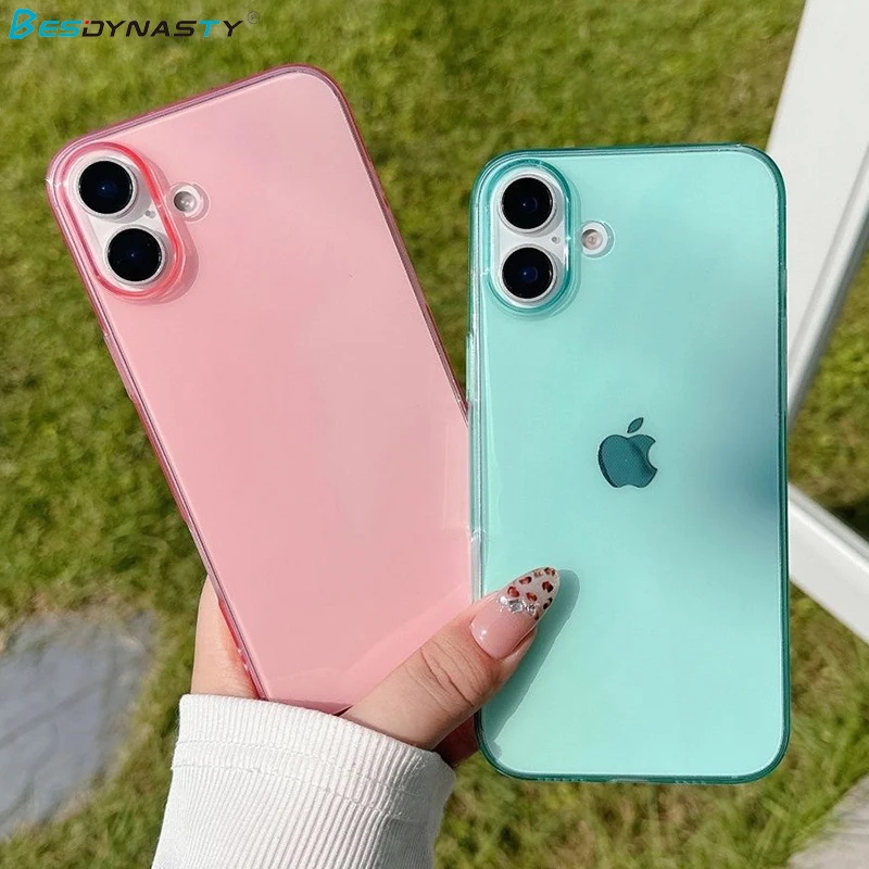 Luxury Crystal Candy Color Transparent Shockproof Case with Clear Back Cover