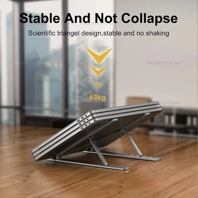 속이 빈 방열 알루미늄 합금 및 미끄럼 방지 디자인을 갖춘 접이식 컴퓨터 스탠드, 언제든지 MacBook iPad와 호환 가능