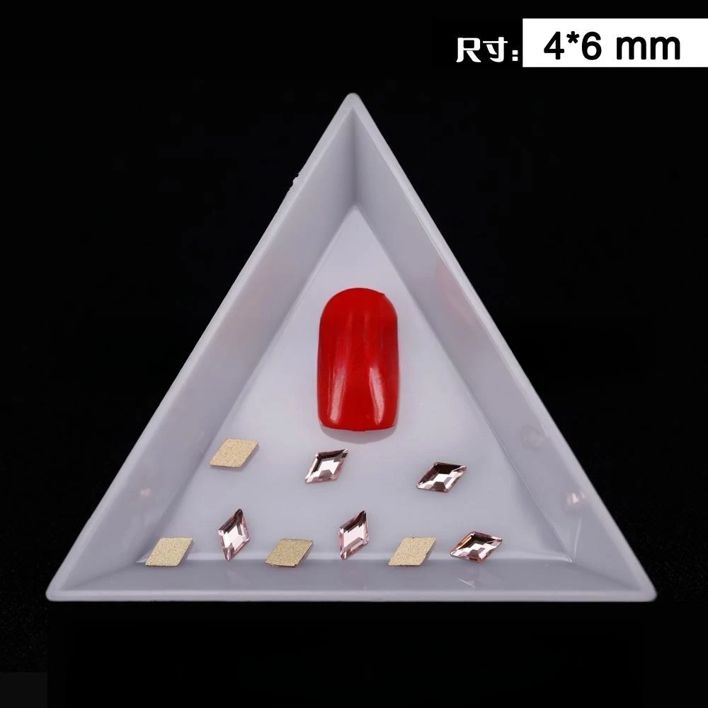 500 stücke 4*6mm 18 Farben Raute Form Boutique flachen Boden Nail Art Strass Glas Kristall 3D Nagel dekoration Großhandel – Detail 6