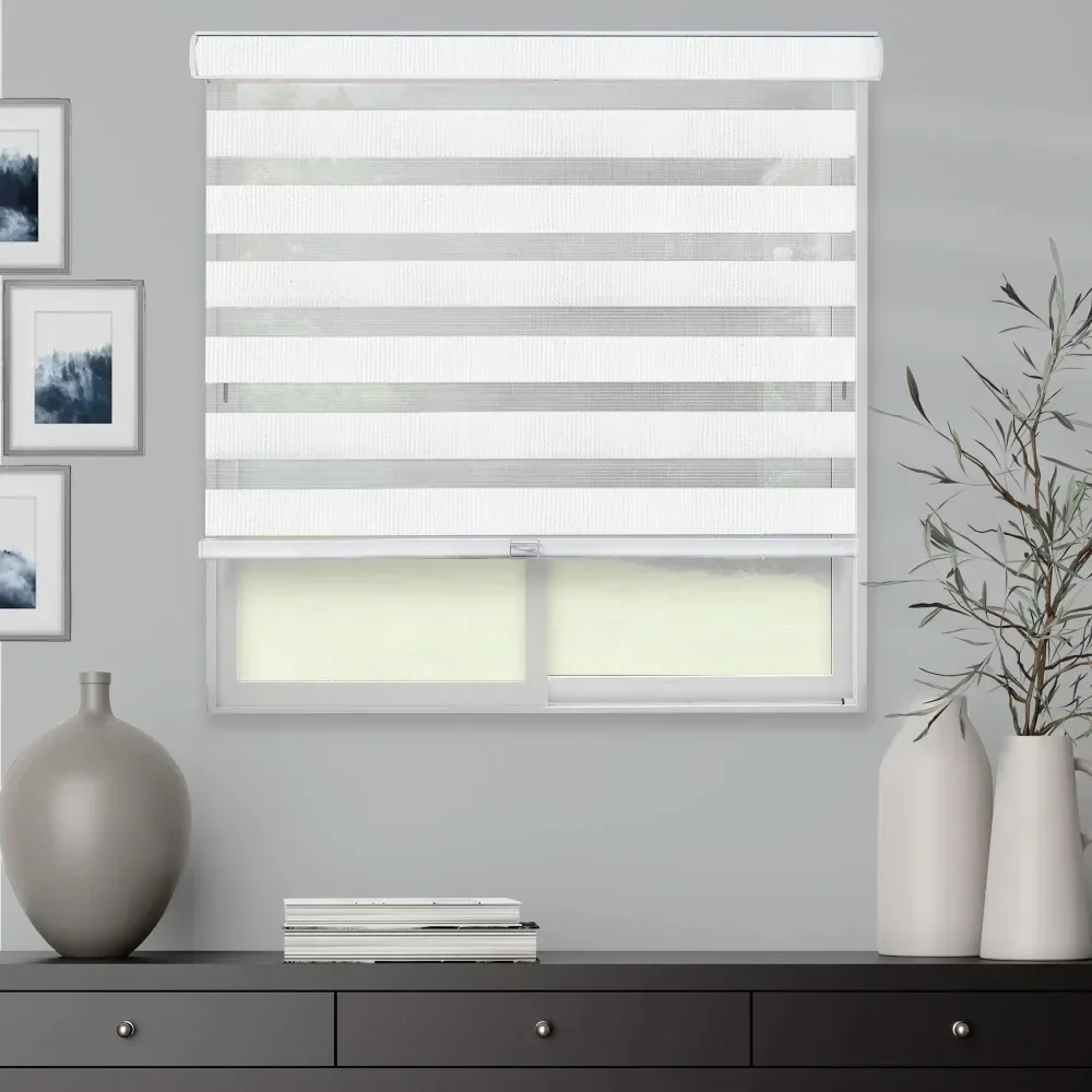 

22 x 72 Inches CHICOLOGY Basic Arctic Window Zebra Blind, Custom Light Filtering Roller Shade for Windows